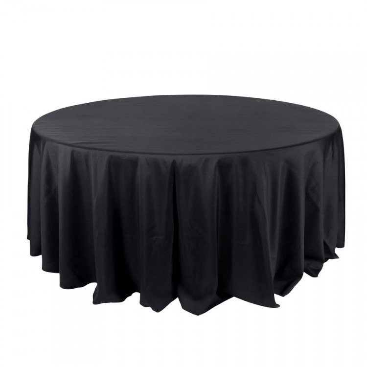 132 Black Round Table Linen