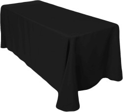 90 x 132 Black Rectangle Table Linen
