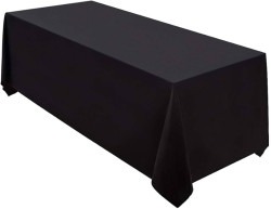 90 x 156 Black Rectangle Table Linen